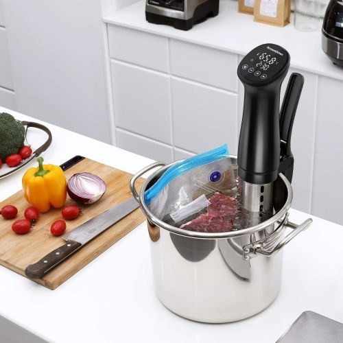  [아마존베스트]Bonsenkitchen Sous Vide Precision Cooker 1200W Ultra-quiet,IPX7 Waterproof,Thermal Immersion Circulators with Big Digital Touchscreen Display,Control Temperature and Timer for Kitchen