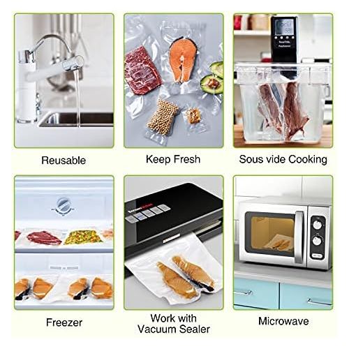  [아마존베스트]Bonsenkitchen Professional Vacuum Bag for Vacuum Sealer and Food Vacuum Sealer, Boil-Proof, Sous Vide