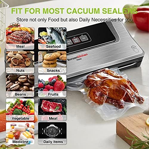  [아마존베스트]Bonsenkitchen Professional Vacuum Bag for Vacuum Sealer and Food Vacuum Sealer, Boil-Proof, Sous Vide