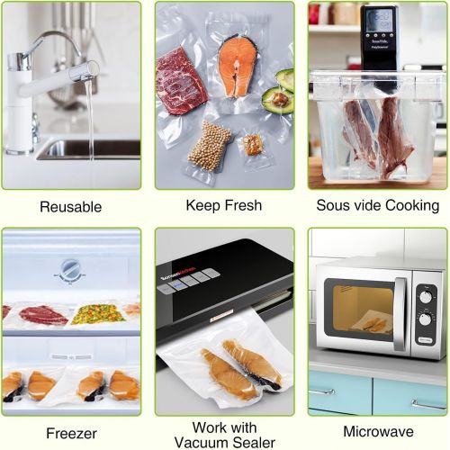  [아마존베스트]Bonsenkitchen Professional Vacuum Bag for Vacuum Sealer and Food Vacuum Sealer, Boil-Proof, Sous Vide