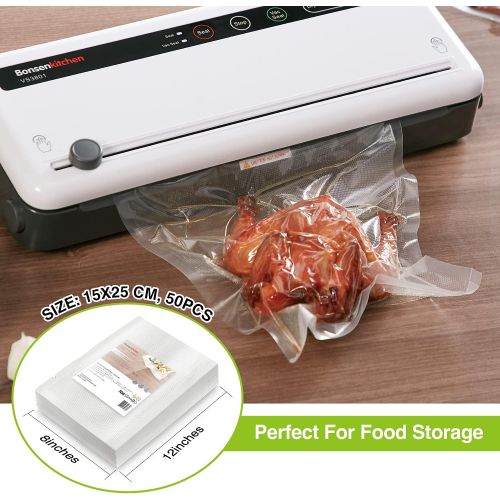  [아마존베스트]Bonsenkitchen Professional Vacuum Bag for Vacuum Sealer and Food Vacuum Sealer, Boil-Proof, Sous Vide