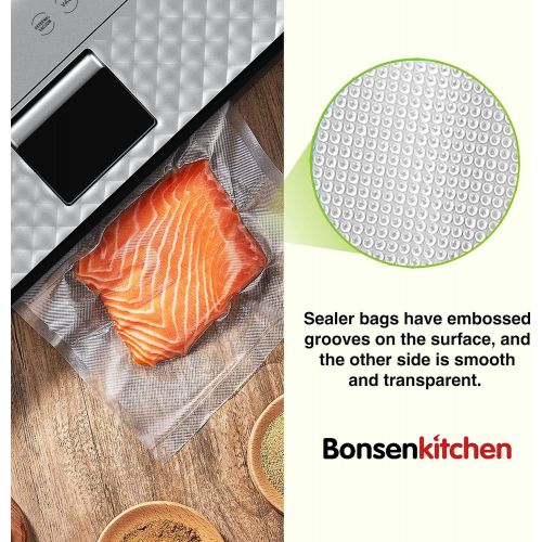  [아마존베스트]Bonsenkitchen Professional Vacuum Bag for Vacuum Sealer and Food Vacuum Sealer, Boil-Proof, Sous Vide