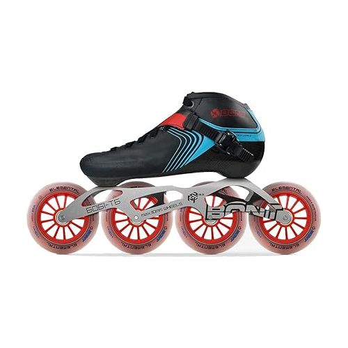  Bont Skates - Inline Speed Skating Racing Skates - GT4 Skate Boots + 6061 Frame + Elemental Wheels + ABEC5 Bearings