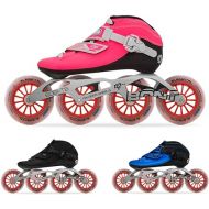 Bont Inline Speed Skating Racing Package - Luna Skate Boot + 2PF 6061 Frame + Elemental Wheels + ABEC7 Bearings - Youth - Boys - Girls - Men - Women