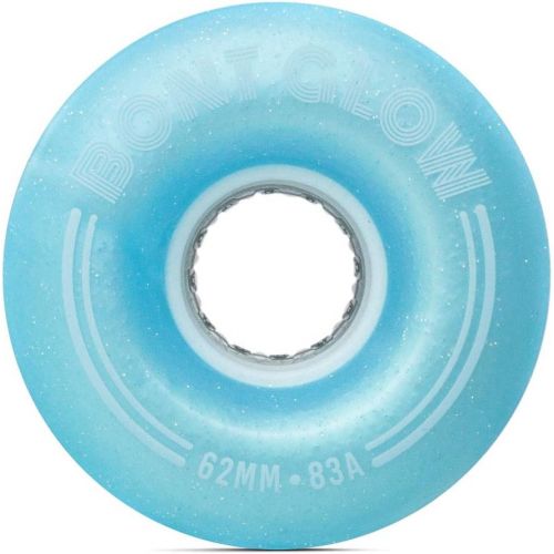  Bont Skates - Glow Light Up LED Quad Roller Skate Wheels - Luminous Recreational Street Outdoor Skating - 62x35mm 83A - Pack of 4 (Tickle Blue)