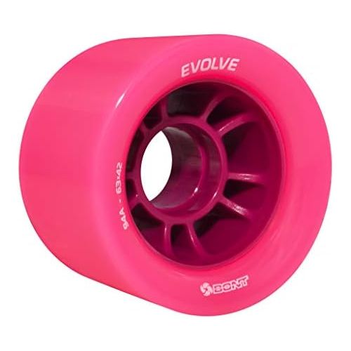  Bont Skates - Evolve Speed Skate Wheel - Indoor Roller Skate Wheels - Rollerskate Wheels - 88A 94A 96A 98A - Blue Pink Green Orange - Set of 4