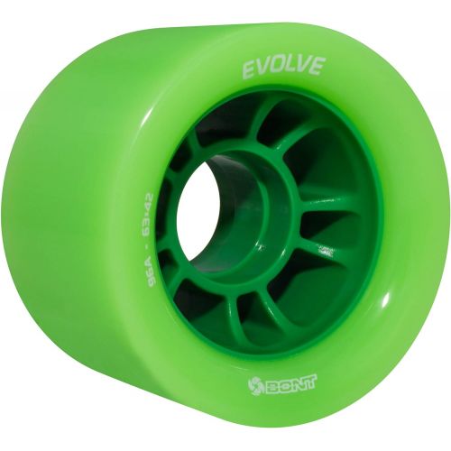  Bont Skates - Evolve Speed Skate Wheel - Indoor Roller Skate Wheels - Rollerskate Wheels - 88A 94A 96A 98A - Blue Pink Green Orange - Set of 4