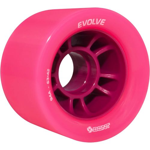  Bont Skates - Evolve Speed Skate Wheel - Indoor Roller Skate Wheels - Rollerskate Wheels - 88A 94A 96A 98A - Blue Pink Green Orange - Set of 4