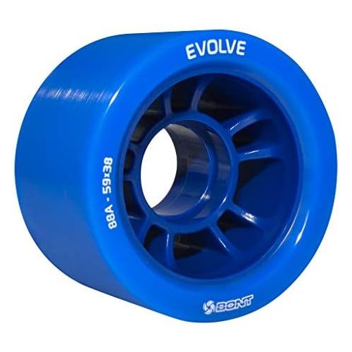  Bont Skates - Evolve Roller Derby Skate Wheel - Indoor Roller Skate Wheels - Rollerskate Wheels - 88A 92A 95A 98A - Red Black Blue Purple - Set of 4