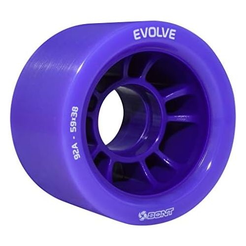  Bont Skates - Evolve Roller Derby Skate Wheel - Indoor Roller Skate Wheels - Rollerskate Wheels - 88A 92A 95A 98A - Red Black Blue Purple - Set of 4