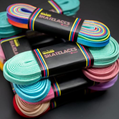  Bont Skates Waxed Laces - 6mm & 8mm - 47 71 79 96 108 - Rainbow Hunt