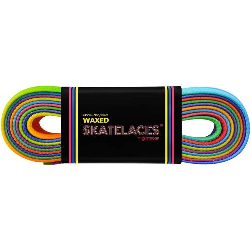  Bont Skates Waxed Laces - 6mm & 8mm - 47 71 79 96 108 - Rainbow Hunt