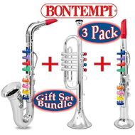 [아마존베스트]BONTEMPI 16.5 Wind Instruments Gift Set Bundle - 3 Pack Includes Saxophone, Trumpet & Clarinet