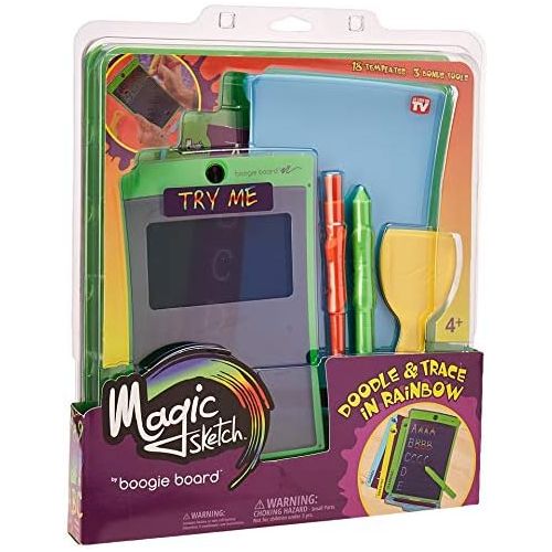  Boogie Board Magic Sketch Color LCD Writing Tablet + 4 Different Stylus and 9 Double-Sided Stencils for Drawing, Writing, and Tracing eWriter Ages 4+ (J3MS10001)