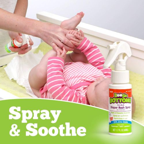  [아마존베스트]Diaper Rash Cream Spray by Boogie Bottoms, Travel Friendly No-Rub Touch Free Application for Sensitive Skin, from The Maker of Boogie Wipes, Over 200 Sprays per Bottle, 1.7 oz