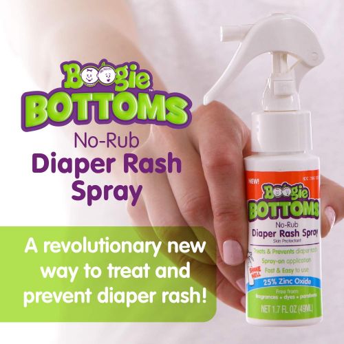  [아마존베스트]Boogie Wipes Diaper Rash Cream Spray by Boogie Bottoms, No-Rub Touch Free Application for Sensitive Skin, Over 200 Sprays Per Bottle, (1.7 oz, Pack of 3)