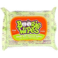 [아마존베스트]Boogie Wipes, Wet Wipes for Baby and Kids, Nose, Face, Hand and Body, Soft and Sensitive Tissue Made with Natural Saline, Aloe, Chamomile and Vitamin E, Fresh Scent, 30 Count (Pack