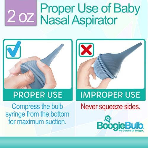  BoogieBulb Baby Nasal Aspirator and Booger Sucker for Newborns Toddlers & Adult - BPA Free - Blue...