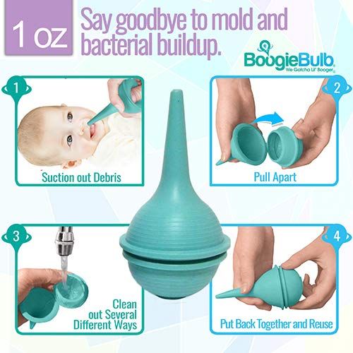  BoogieBulb Baby Nasal Aspirator and Booger Sucker for Newborns Toddlers & Adult - BPA Free - Blue...