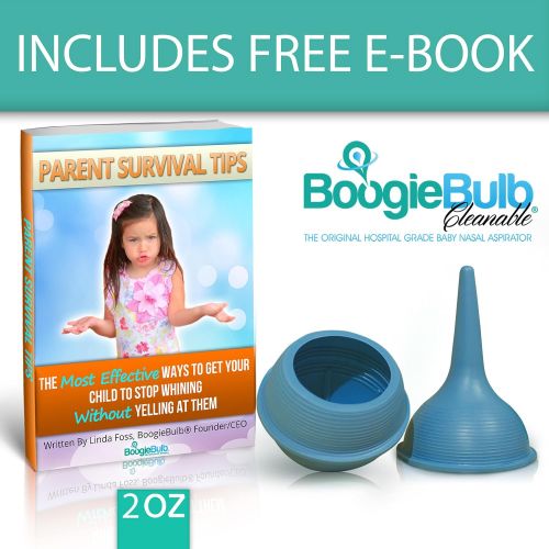  BoogieBulb Baby Nasal Aspirator and Booger Sucker for Newborns Toddlers & Adult - BPA Free - Blue...