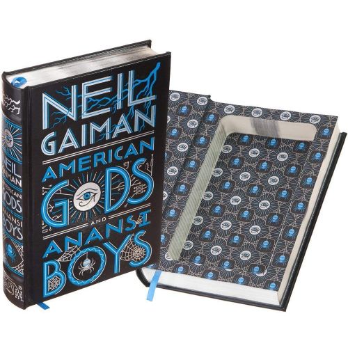  BookRooks Real Hollow Book Safe - American Gods (and Anansi Boys) by Neil Gaiman (Leather-bound) (Magnetic Closure)