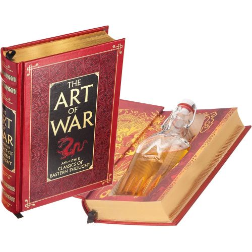  BookRooks Flask Hollow Book - The Art of War by Sun Tzu (Leather-bound) (Magnetic Closure)