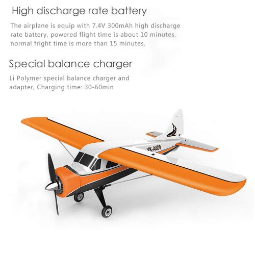  Boomnow XK DHC-2 A600 4CH 2.4G 3D6G 6G Leveling Mode 3D Stunt Mode Brushless Motor RC Airplane 6 Axis Foam Glider Remote Control Plane with Remote Controller Best Gift to Teens