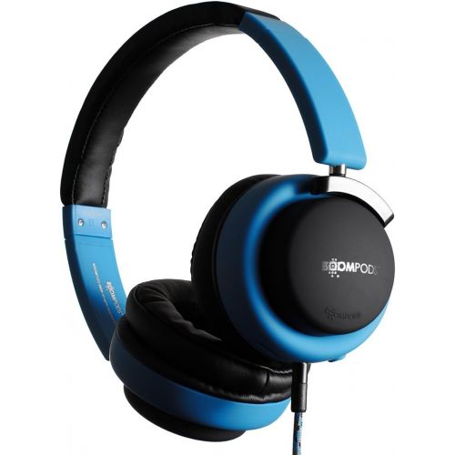  BoomPods Boompods Hush Active Noise Canceling Headphones (Blue) On-Ear Comfort Earpads - 12 Hour Battery - Deep Bass - Powerful Noise Reduction