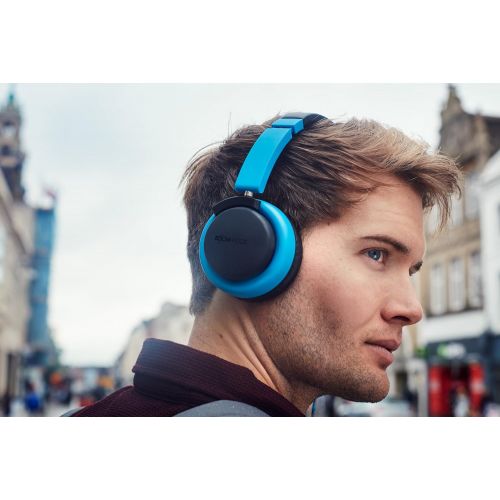  BoomPods Boompods Hush Active Noise Canceling Headphones (Blue) On-Ear Comfort Earpads - 12 Hour Battery - Deep Bass - Powerful Noise Reduction