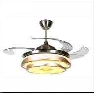 Booms 42 Retractable Ceiling Fan Light With Remote Control Dimmable LED Light Kit 3 Color Changing Invisible Chandelier Fan