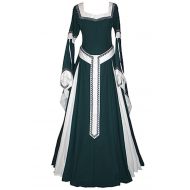 Boomtrader Medieval Long Sleeved Trumpet Gothic Victorian Fancy Party Dress