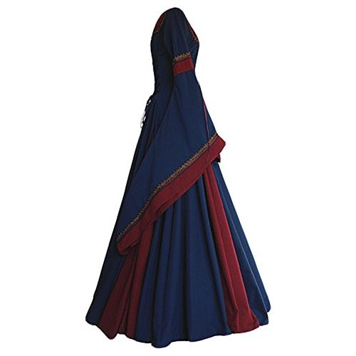  Boomtrader Womens Medieval Long Sleeved Trumpet Gothic Victorian Fancy Party Dress