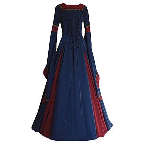  Boomtrader Womens Medieval Long Sleeved Trumpet Gothic Victorian Fancy Party Dress