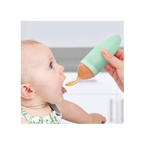 분 Boon SQUIRT Silicone Baby Food Dispensing Spoon, Mint