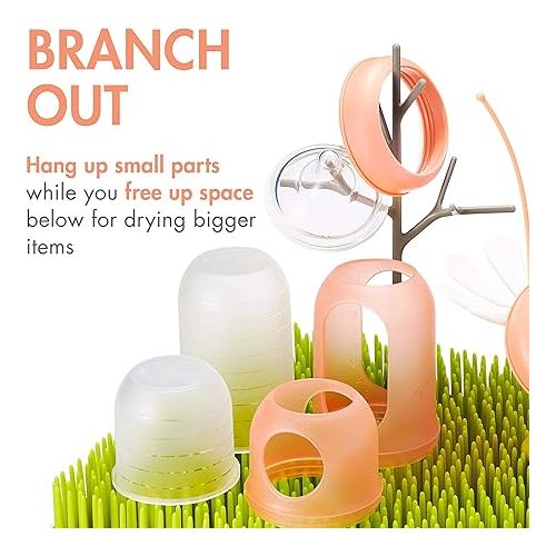 분 Boon Lawn Countertop Baby Bottle Drying Rack Bundle - Includes Lawn, Twig, and Stem Baby Accessories - Baby Bottle Organizer and Storage - Baby Bottle-Feeding Supplies - 3 Count