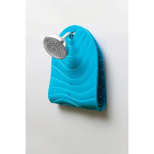 분 Boon B11192 RIPPLE Textured Non Slip Baby Bath Tub Mat with Hanging Hook and Drain Holes, Blue