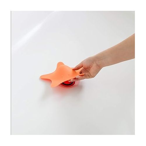 분 Boon Star Toddler Bathtub and Sink Drain Cover - Starfish Shaped Toddler Bathtub and Sink Drain Cover - Easy to Clean Bath and Sink Stopper - Baby Bath Essentials