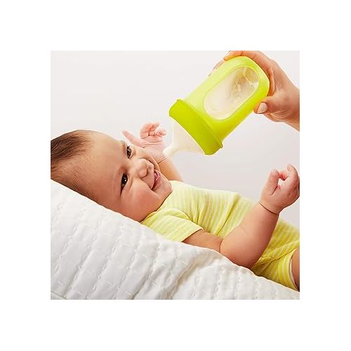 분 Boon Nursh Newborn Silicone Baby Bottle Nipples - Bottle Nipples for Boon Nursh Newborn Bottles - Baby Bottle-Feeding Supplies - Slow Flow Baby Bottle Nipples - 3 Count