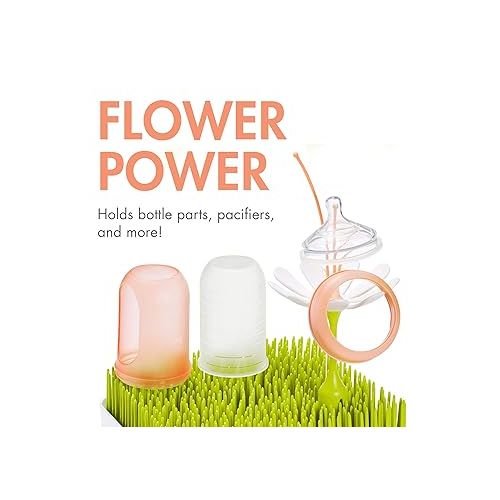 분 Boon Grass Countertop Drying Rack Bundle - includes Grass, Stem, and Twig - Capacity for 4 Baby Bottles and Baby Accessories - Baby Bottle-Feeding Supplies - 9.5 x 9.5 x 3