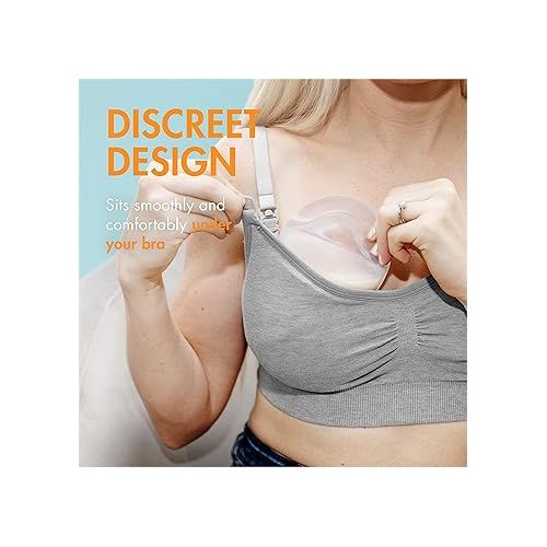분 Boon TROVE Silicone Manual Breast Pump - Hands Free Breast Pump - Passive Breast Milk Collector Shell for Newborns - Breastfeeding Essentials - 1 Count