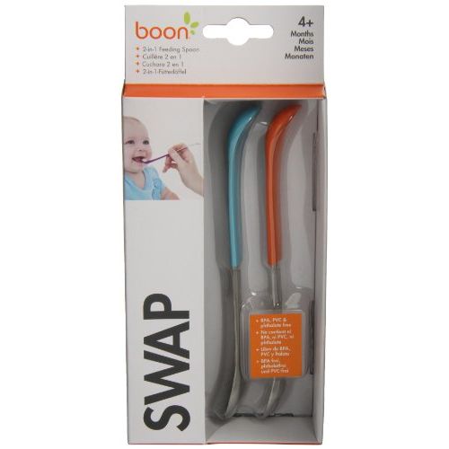 분 [아마존베스트]Boon Swap Baby Utensils,Blue/Orange