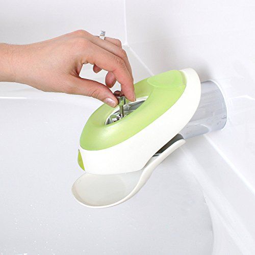 분 [아마존베스트]Boon Flo Water Deflector and Protective Faucet Cover with Bubble Bath Dispenser,Blue