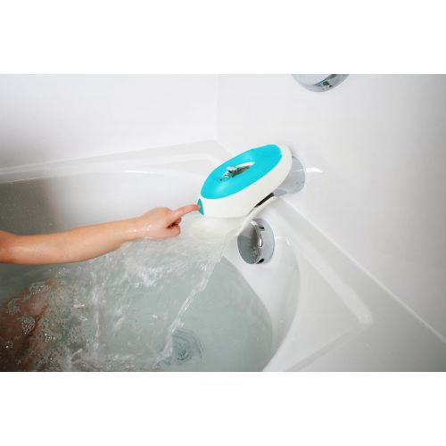 분 [아마존베스트]Boon Flo Water Deflector and Protective Faucet Cover with Bubble Bath Dispenser,Blue