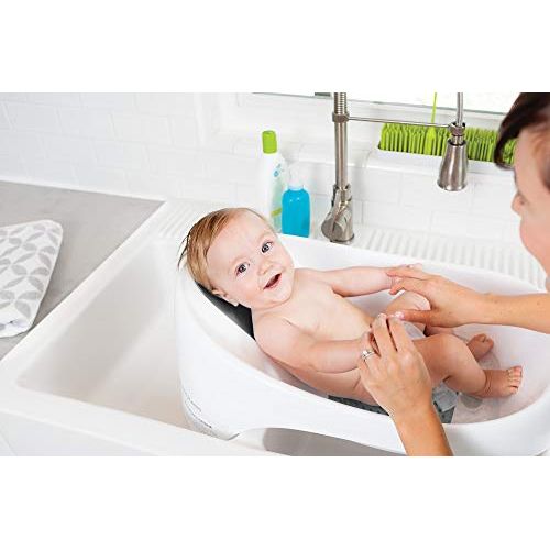 분 [아마존베스트]Boon, Soak 3-Stage Bathtub for Babies,Gray, White