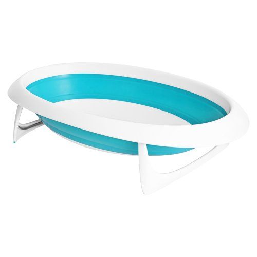 분 [아마존베스트]Boon Naked Collapsible Baby Bathtub Blue,Blue/White