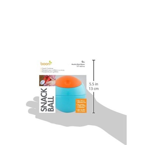 분 Boon Snack Ball Snack Container, Blue/Orange, 6 Ounce