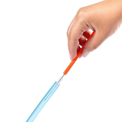 분 Boon Snug Silicone Straws with Cleaning Brush (Pack of 6)