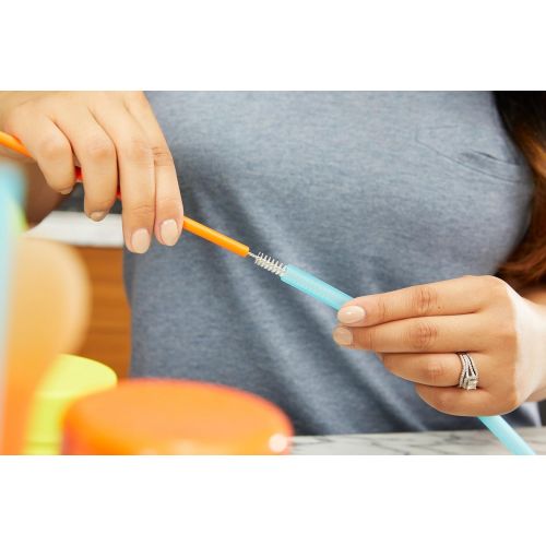 분 Boon Snug Silicone Straws with Cleaning Brush (Pack of 6)