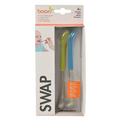 분 Boon Swap 2-in-1 Baby Spoon, Blue/Green