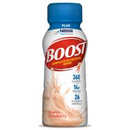 Boost Nutritional Drinks Boost Plus Complete Nutritional Drink, Creamy Strawberry, 8 fl oz Bottle, 24 Pack